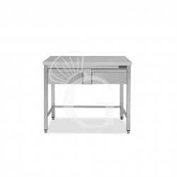 Tavolo inox 2 cassetti L 1000 mm x P 700 mm x H 850 mm