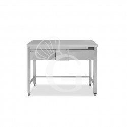 Tavolo inox 2 cassetti L 1200 mm x P 700 mm x H 850 mm
