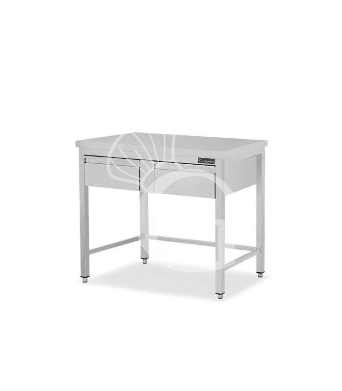 Tavolo inox 2 cassetti L 1000 mm x P 800 mm x H 850 mm