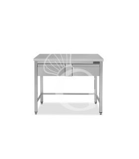 Tavolo inox 2 cassetti L 1000 mm x P 800 mm x H 850 mm