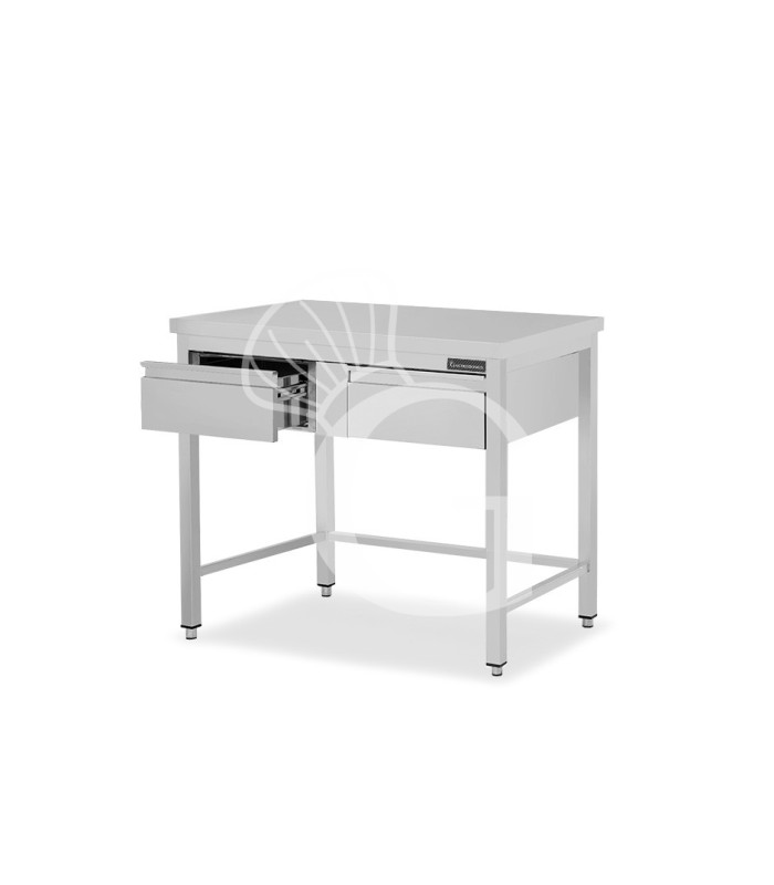 Tavolo inox 2 cassetti L 1000 mm x P 800 mm x H 850 mm