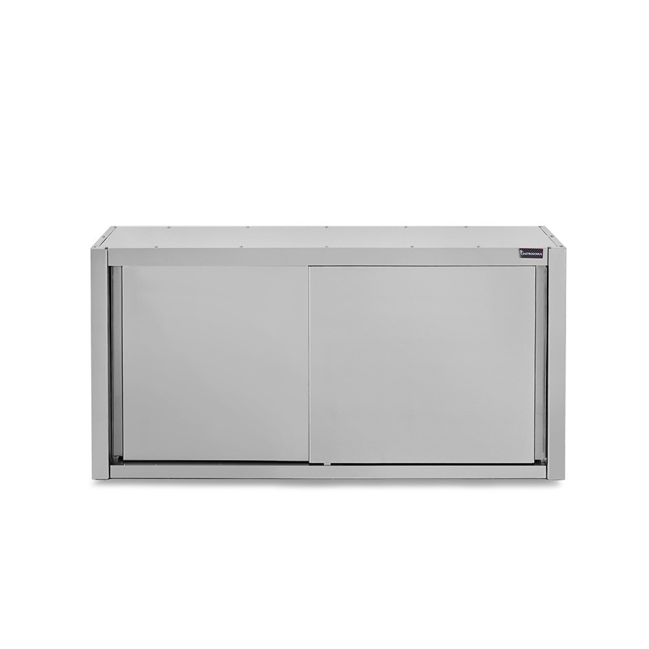 Pensile acciaio inox con porte scorrevoli, 1 ripiano, L 1600 x P 400 x H 800 mm