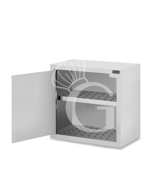 Pensile acciaio inox con sgocciolatoio,1 ripiano forato,1 porta battente L 700 x P 400 x H 660 mm