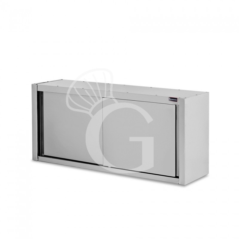 Pensile acciaio inox con sgocciolatoio,1 ripiano forato,porte scorrevoli L 1600 x P 400 x H 800 mm