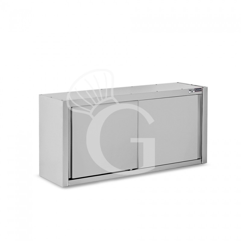 Pensile acciaio inox con sgocciolatoio,1 ripiano forato,porte scorrevoli L 1600 x P 400 x H 800 mm