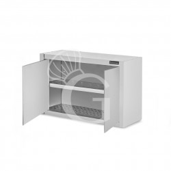 Pensile acciaio inox con sgocciolatoio,1 ripiano forato,2 porte battenti L 800 x P 400 x H 660 mm