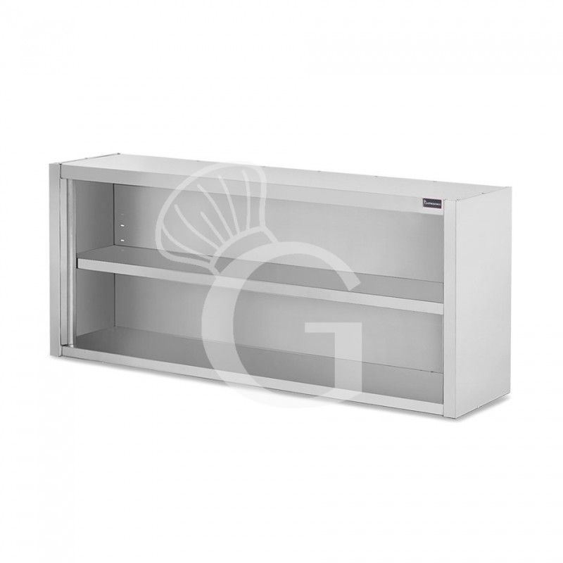 Pensile inox a giorno con 1 ripiano, L 1800 mm x P 400 mm x H 800 mm