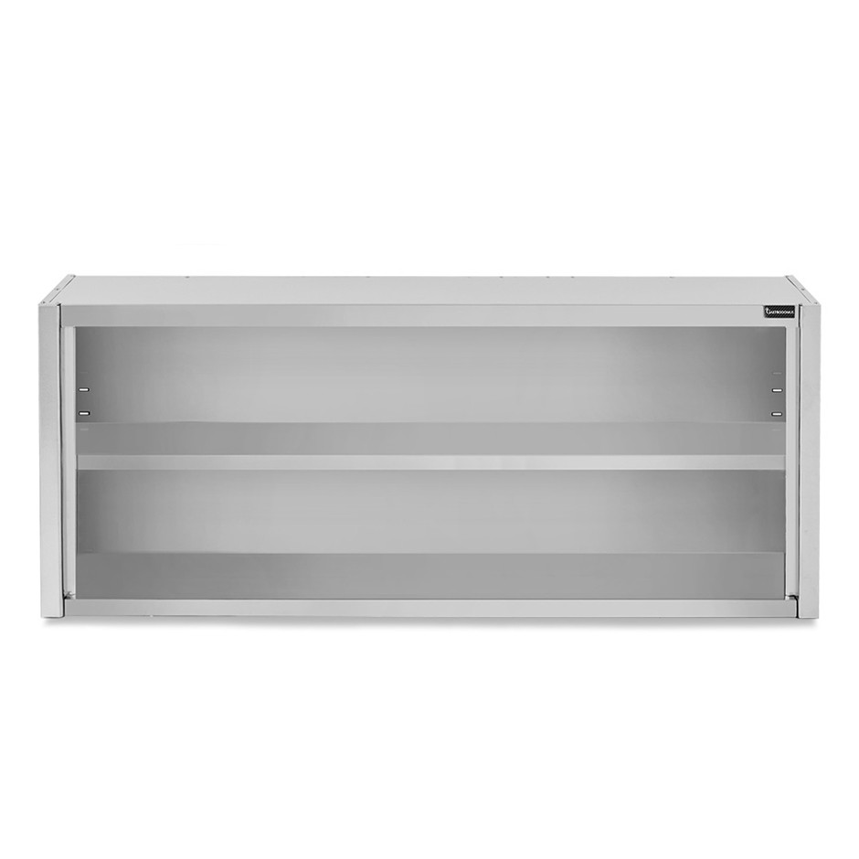 Pensile inox a giorno con 1 ripiano, L 2000 mm x P 400 mm x H 800 mm