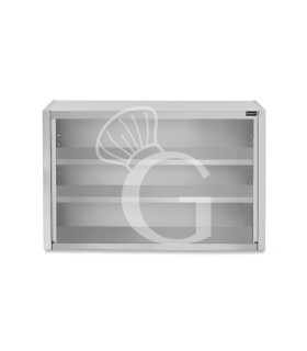 Pensile inox a giorno con 2 ripiani, L 1200 mm x P 400 mm x H 1000 mm