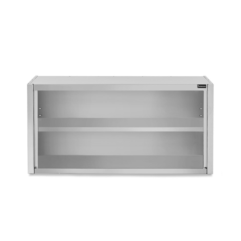 Pensile inox a giorno con 1 ripiano, L 1400 mm x P 400 mm x H 800 mm
