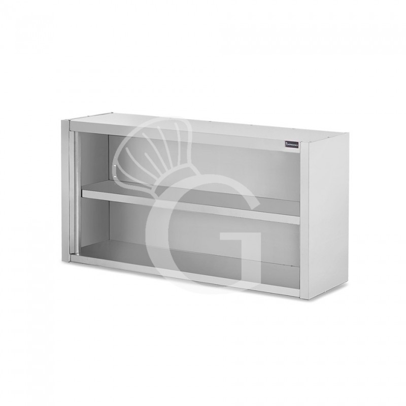 Pensile inox a giorno con 1 ripiano, L 1400 mm x P 400 mm x H 800 mm