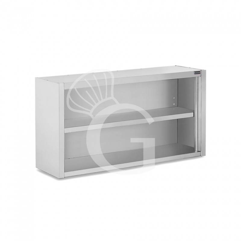 Pensile inox a giorno con 1 ripiano, L 1400 mm x P 400 mm x H 800 mm