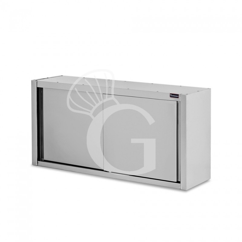 Pensile acciaio inox con sgocciolatoio,2 ripiani forati,porte scorrevoli L 1700 x P 400 x H 1000 mm