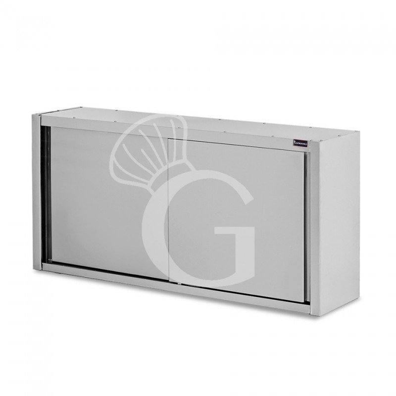 Pensile acciaio inox con sgocciolatoio,2 ripiani forati,porte scorrevoli L 1900 x P 400 x H 1000 mm