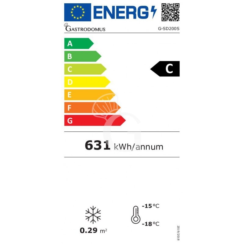 Congelatore a Pozzetto Statico 197 LT -18°C porta a vetro scorrevole classe energetica C