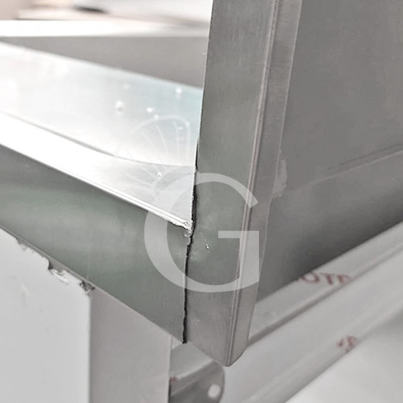 Lavatoio su armadio, porte scorrevoli, 2 vasche, alzatina, L1800xP700xH965 mm - con foro rubinetto Ø 32 mm - SECONDA SCELTA