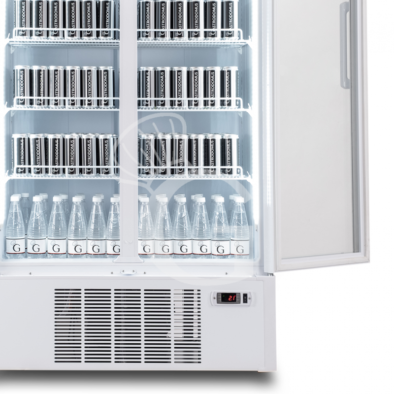 Frigo Bibite Ventilato 2 porte battenti con Canopy 1001 LT 2°C/+8°C colore bianco