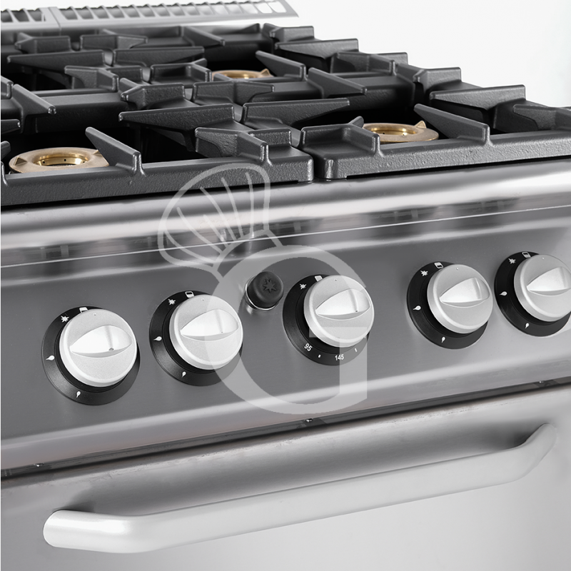 Cucina professionale a gas 4 fuochi forno a gas profondità 900 mm