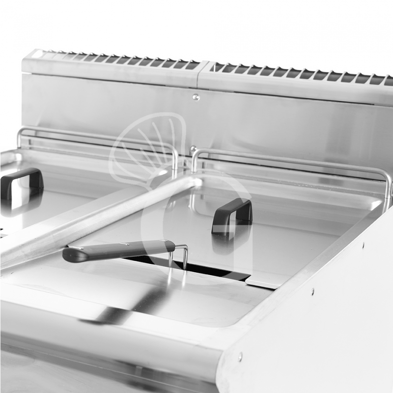 Friggitrice Professionale a gas su armadio chiuso 2 vasche 22 LT + 22 LT 40 Kw