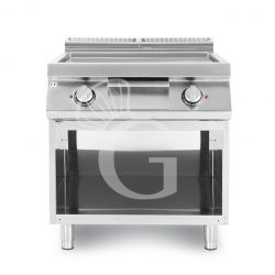 Fry Top elettrico su armadio aperto piastra liscia cromata 21000 W Trifase P 900 mm