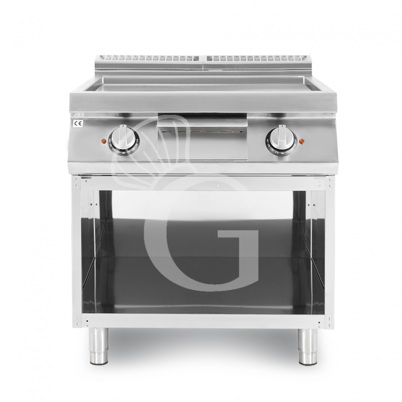 Fry Top elettrico su armadio aperto piastra liscia cromata 21000 W Trifase P 900 mm Fry Top elettrico su armadio aperto piastra liscia cromata 21000 W Trifase P 900 mm