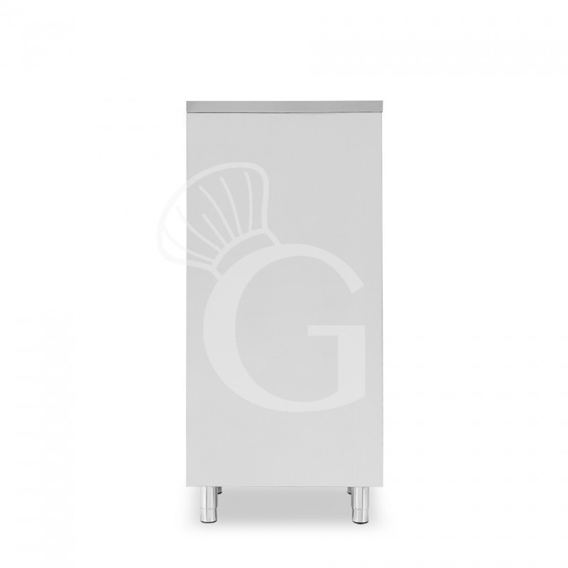 Armadio in acciaio inox con 1 porta battente, 2 ripiani, L 700 x P 500 x H 1500 mm