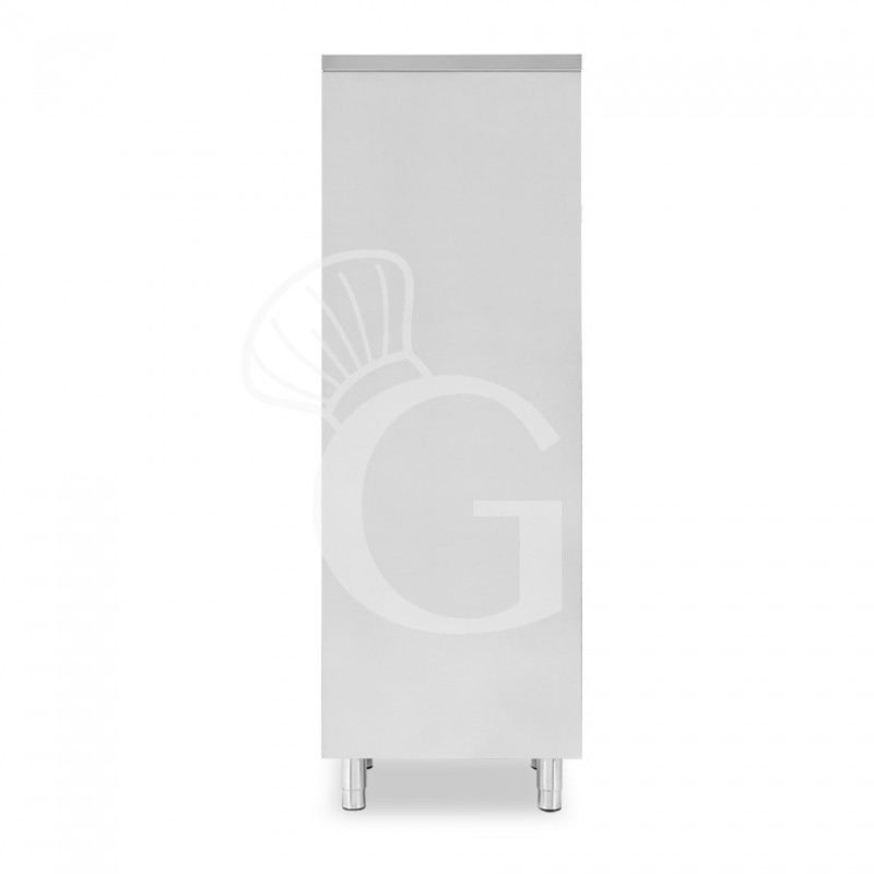 Armadio in acciaio inox con 1 porta battente, 3 ripiani, L 600 x P 700 x H 1800 mm
