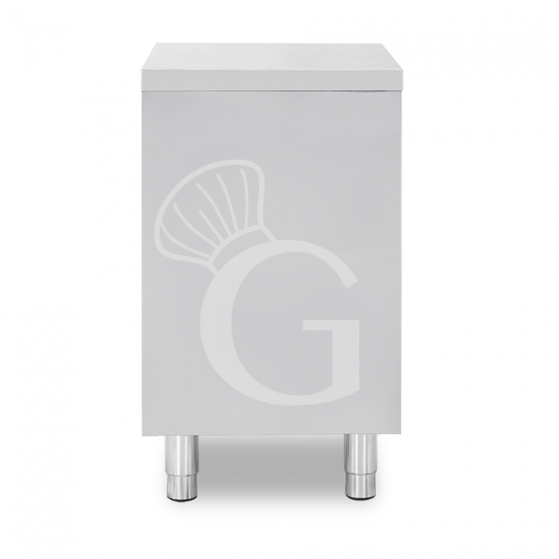 Cassettiera in acciaio inox con cassetto e bottigliera, L 500 x P 600 x H 850 mm