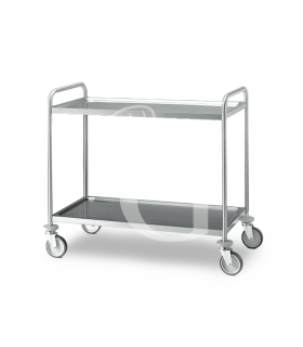 Carrello di servizio in acciaio inox con 2 piani L 855 mm x P 535 mm x H 930 mm