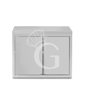 Pensile inox con 2 porte battenti, 1 ripiano, L 800 x P 400 x H 800 mm
