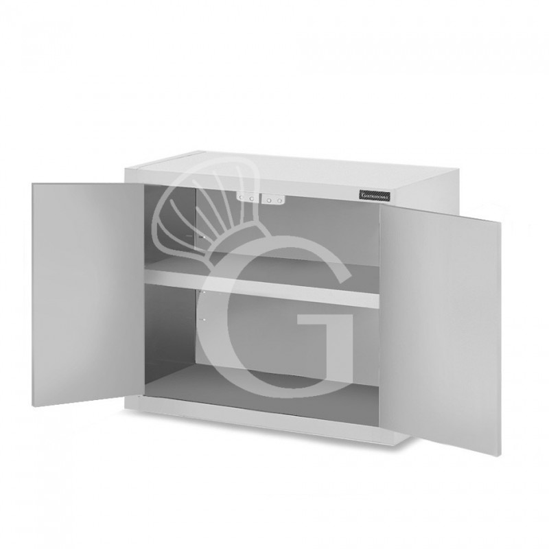 Pensile inox con 2 porte battenti, 1 ripiano, L 900 x P 400 x H 800 mm