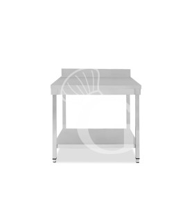Tavolo inox 1 ripiano alzatina L 900 mm x P 600 mm x H 950 mm