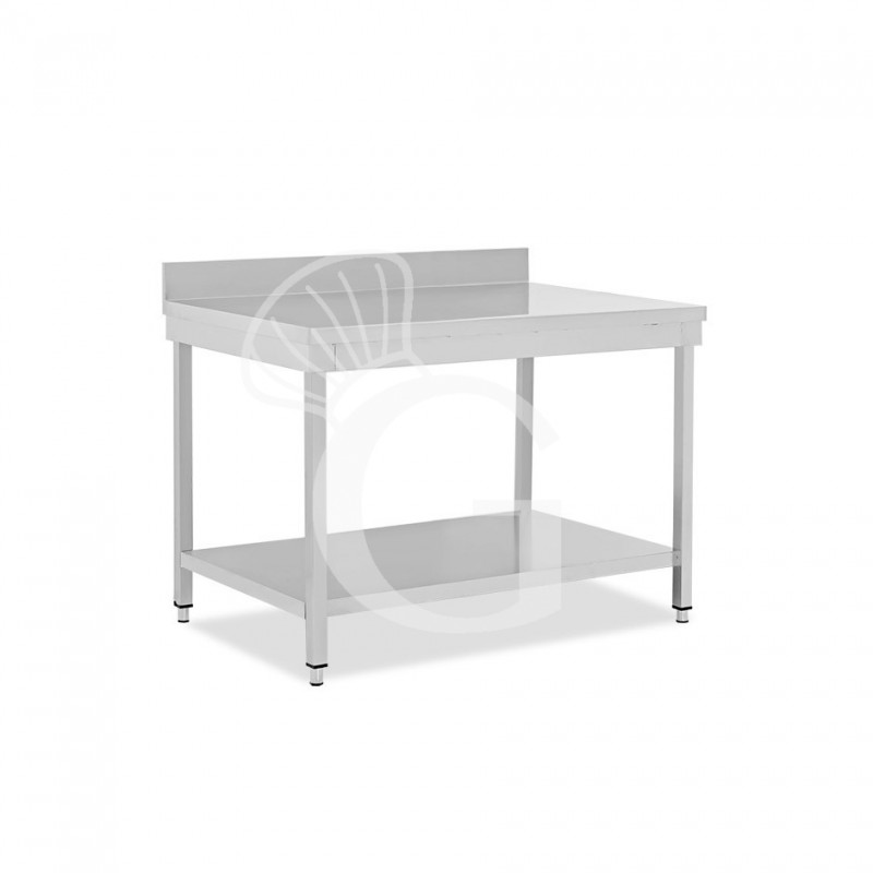 Tavolo inox 1 ripiano alzatina L 1200 mm x P 600 mm x H 950 mm