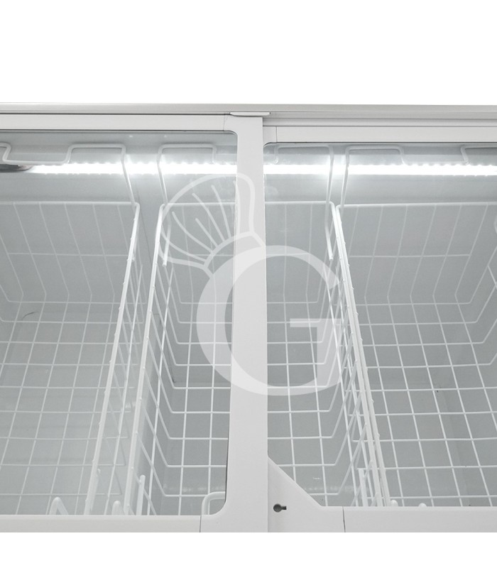 Congelatore a pozzetto Statico 273 LT - temperatura -18°/-25°C - porta vetro classe energetica C