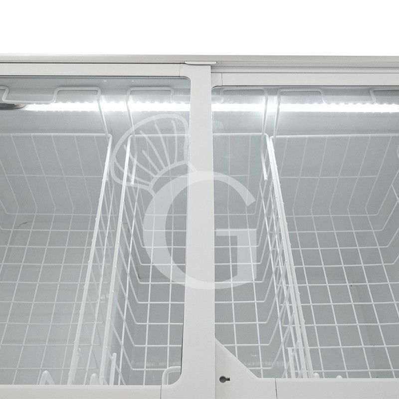 Congelatore a Pozzetto Statico 445 LT - temperatura -18°/-25°C - porta vetro classe energetica C