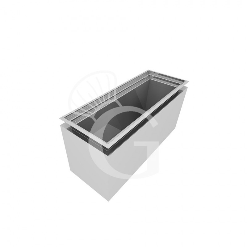 Vasca coibentata neutra per ghiaccio - L 228 x P 595 x H 260 mm
