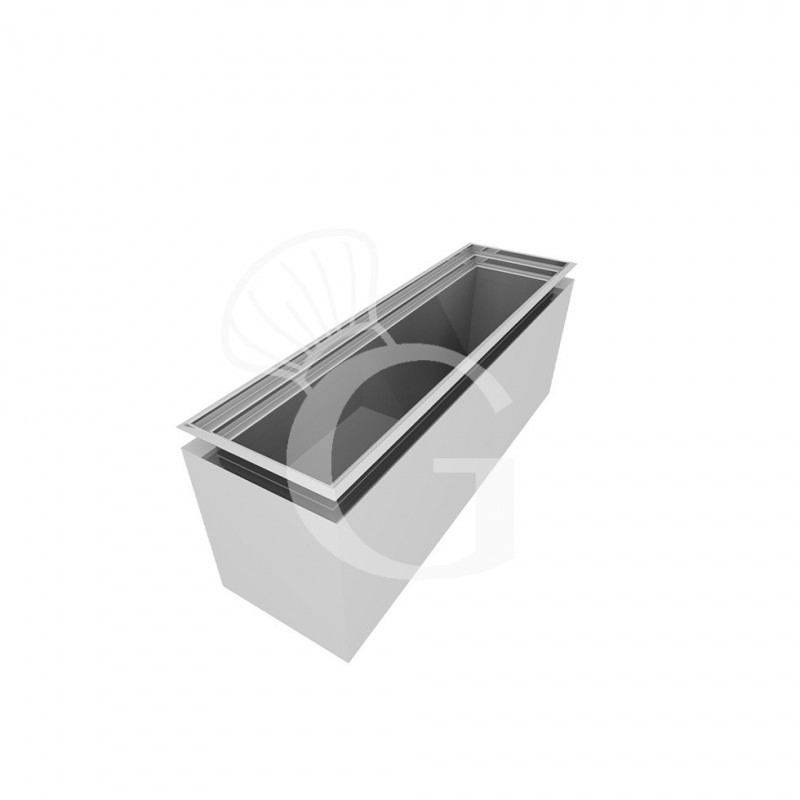 Vasca coibentata neutra per ghiaccio - L 769 x P 228 x H 260 mm
