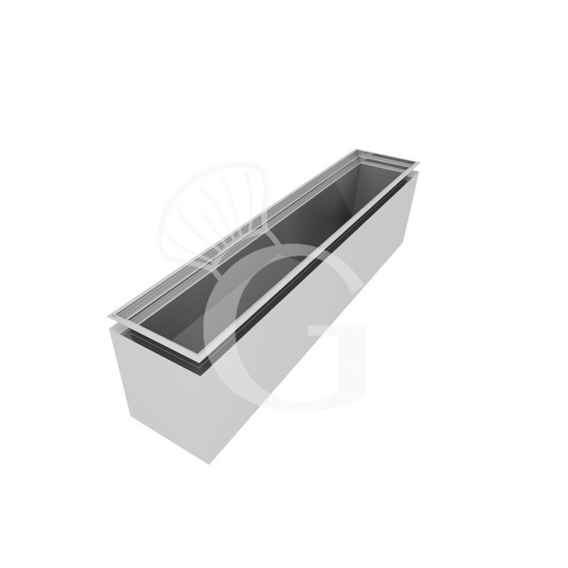 Vasca coibentata neutra per ghiaccio - L 1121 x P 228 x H 260 mm