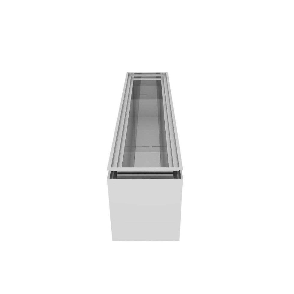 Vasca coibentata neutra per ghiaccio - L 945 x P 228 x H 260 mm