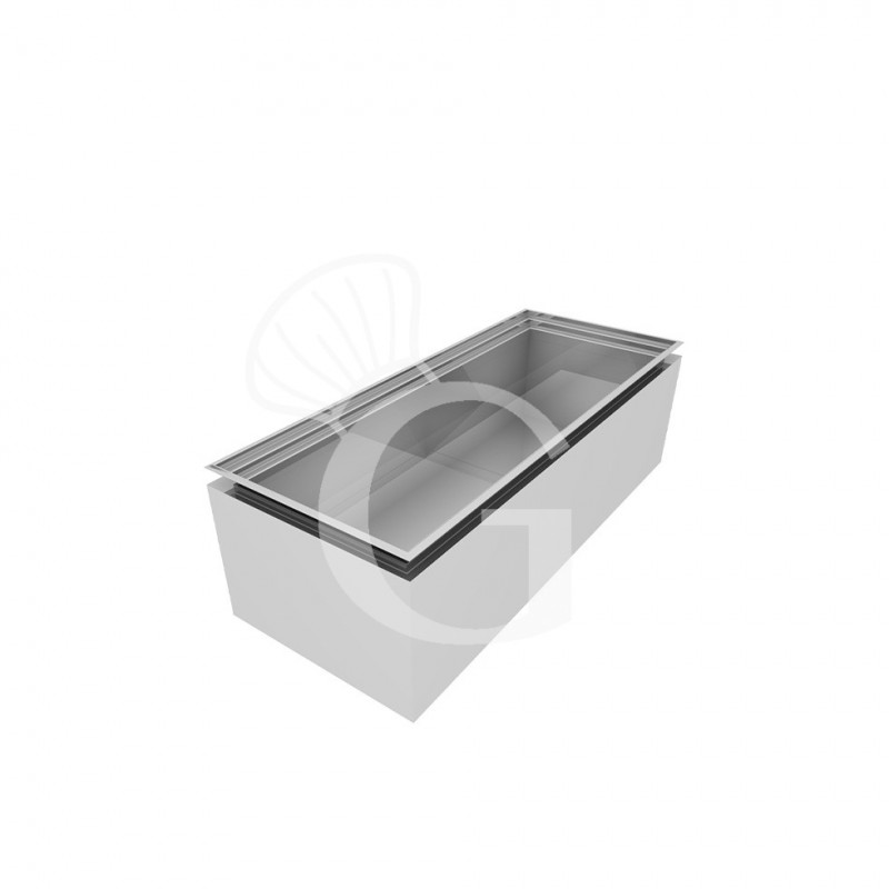 Vasca coibentata neutra per ghiaccio - L 945 x P 389 x H 260 mm