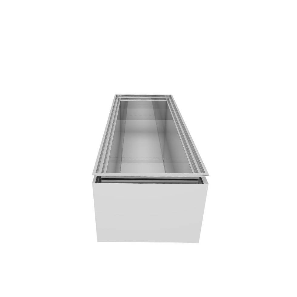 Vasca coibentata neutra per ghiaccio - L 1121 x P 389 x H 260 mm