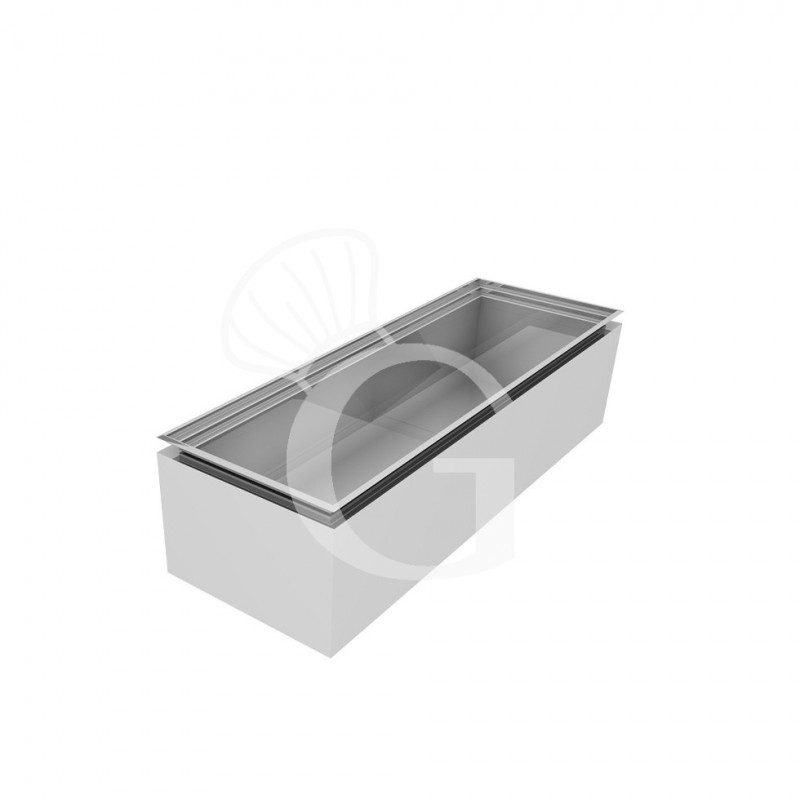 Vasca coibentata neutra per ghiaccio - L 1121 x P 389 x H 260 mm