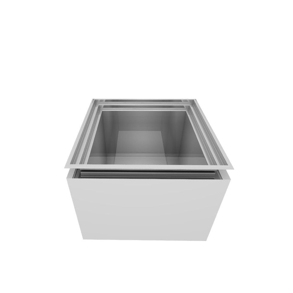 Vasca coibentata neutra per ghiaccio - L 389 x P 417 x H 260 mm