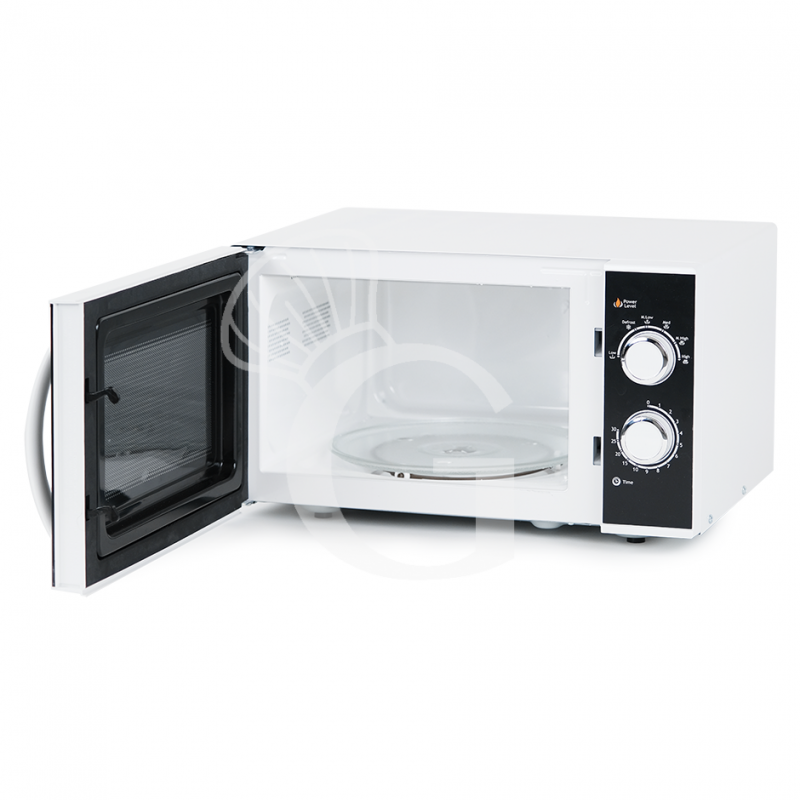Forno a microonde con comandi meccanici e piatto girevole diam. 270 mm, capacità 25 LT, 0,9 KW