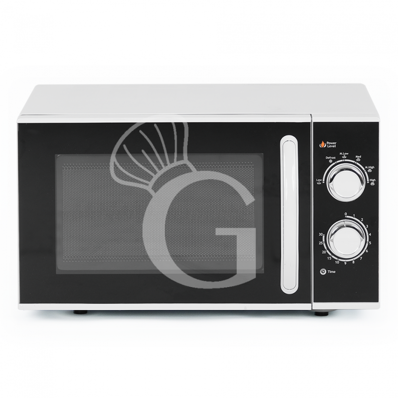 Forno a microonde con comandi meccanici e piatto girevole diam. 270 mm, capacità 25 LT, 0,9 KW
