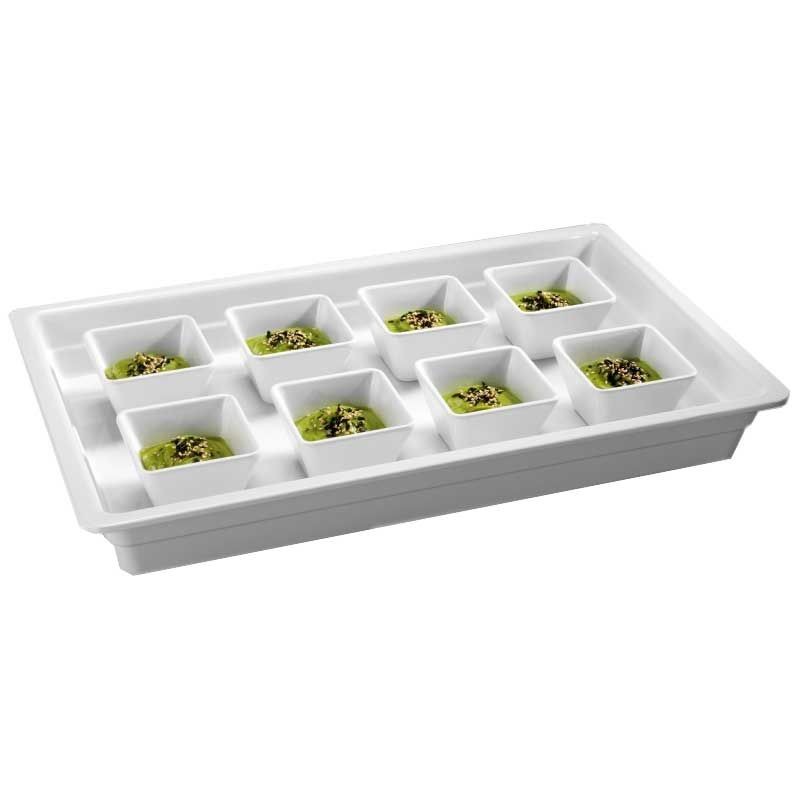 Bacinella in melamina bianca Gastronorm  GN1/1 L 530 x P 325 x H 20 mm