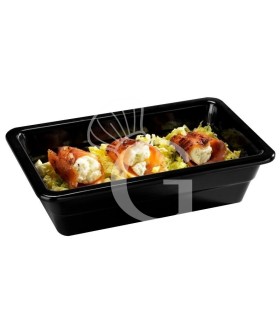 Bacinella in melamina nera Gastronorm GN1/4 L 265 x P 162 x H 65 mm
