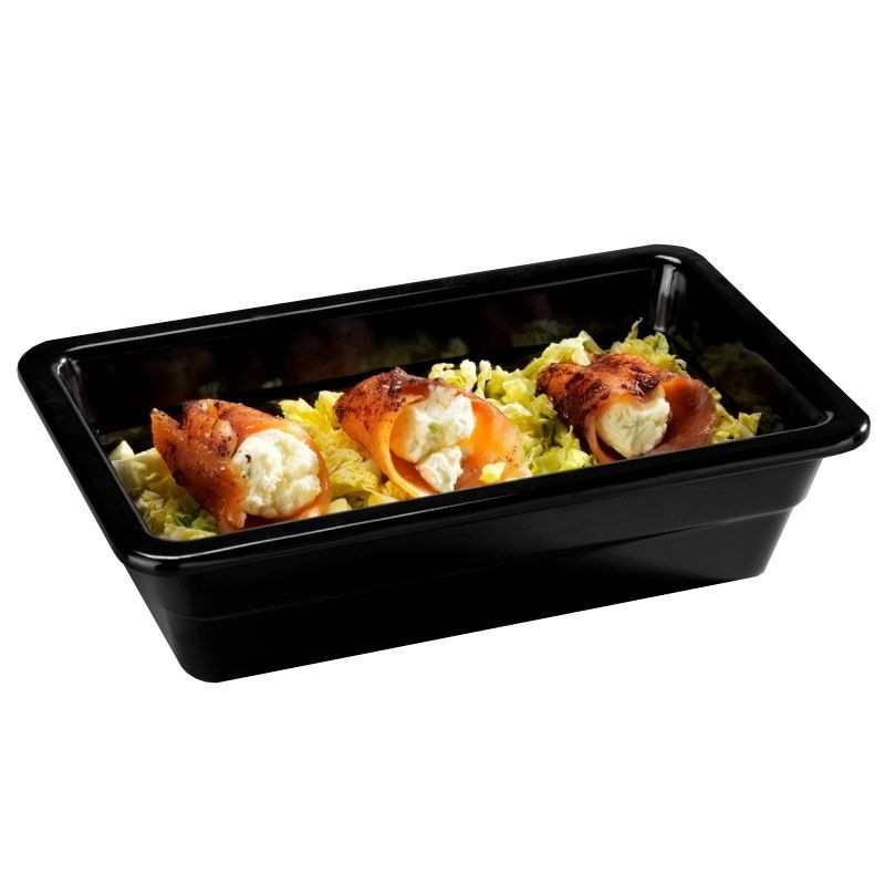 Bacinella in melamina nera Gastronorm GN1/4 L 265 x P 162 x H 65 mm