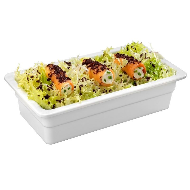 Bacinella in melamina bianca Gastronorm GN1/4 L 265 x P 162 x H 65 mm