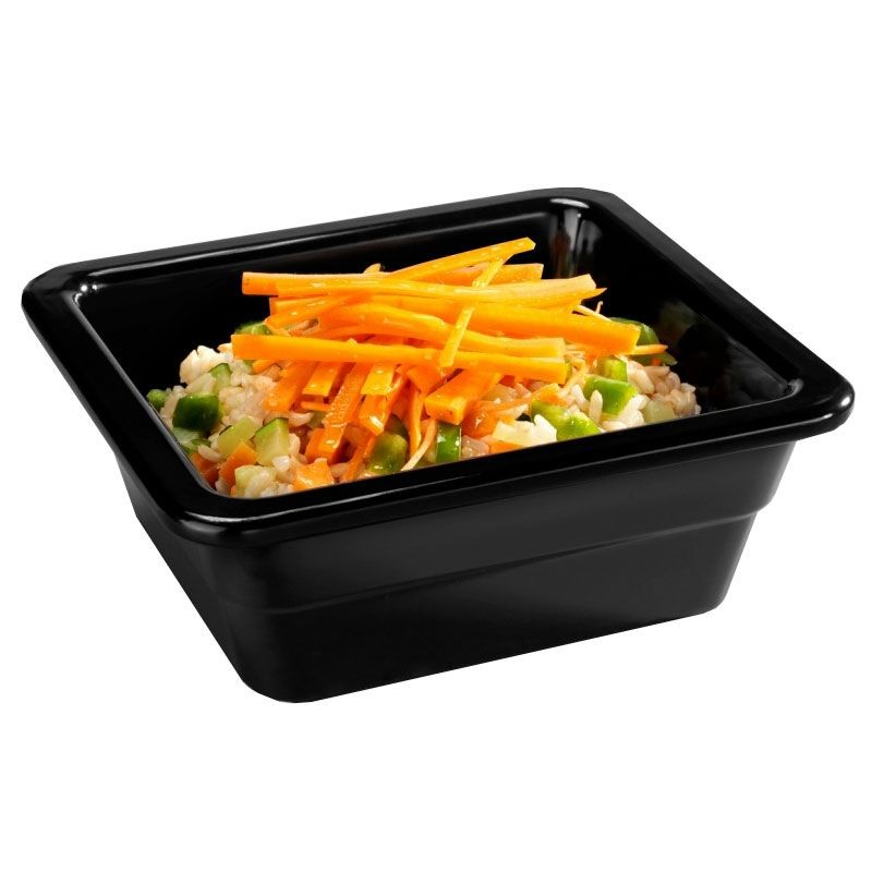 Bacinella in melamina nera Gastronorm GN1/6 L 176 x P 162 x H 65 mm